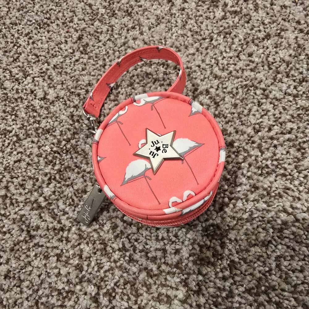 Ju Ju Be Flamingo & Gray Stripe Pacifier Pouch & … - image 4